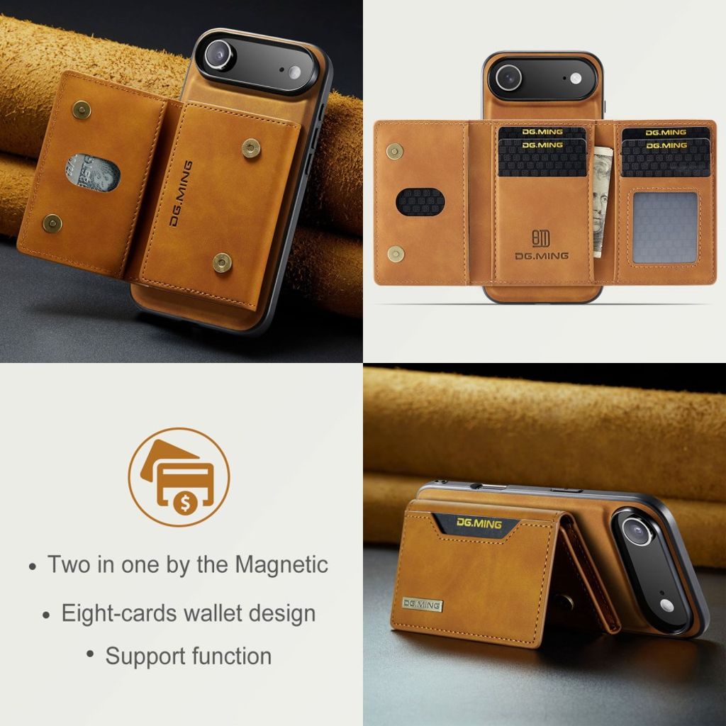 DG.MING iPhone Air Cover med Pung - Brun