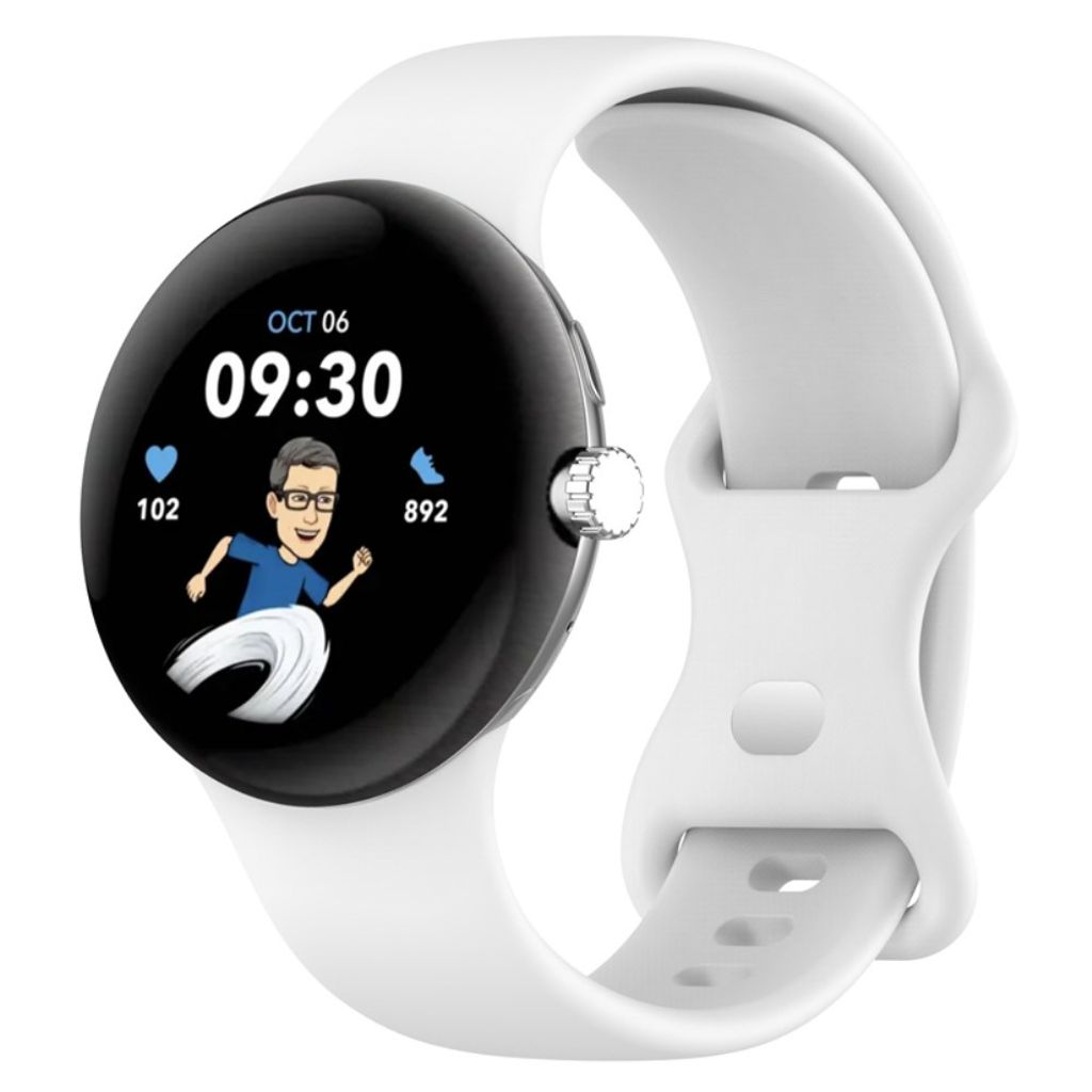 Google Pixel Watch 3 41 mm Kellonranneke, Silikoni - valkoinen