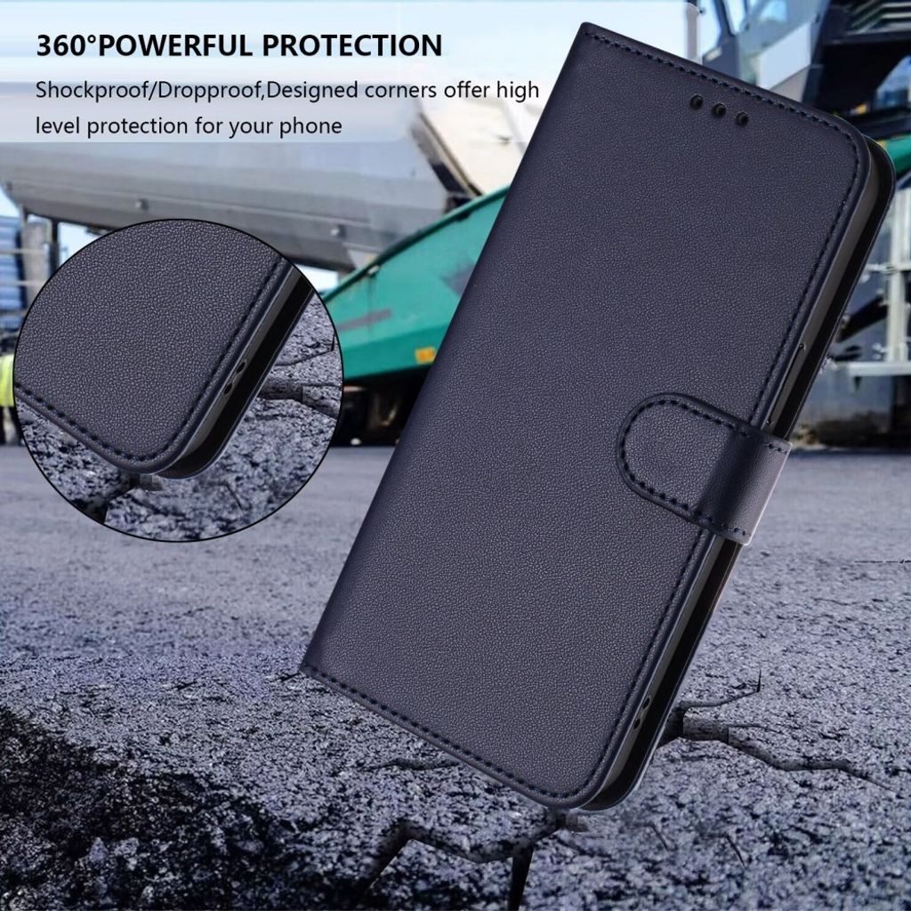 Nothing Phone (3) 5G Wallet Cover Stand Card Holder Strap - Blue