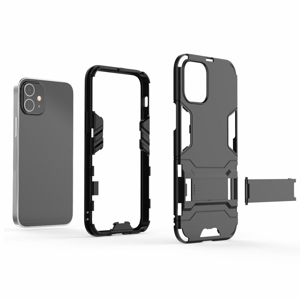 iPhone 12 Mini Cover med Stativ - Sort