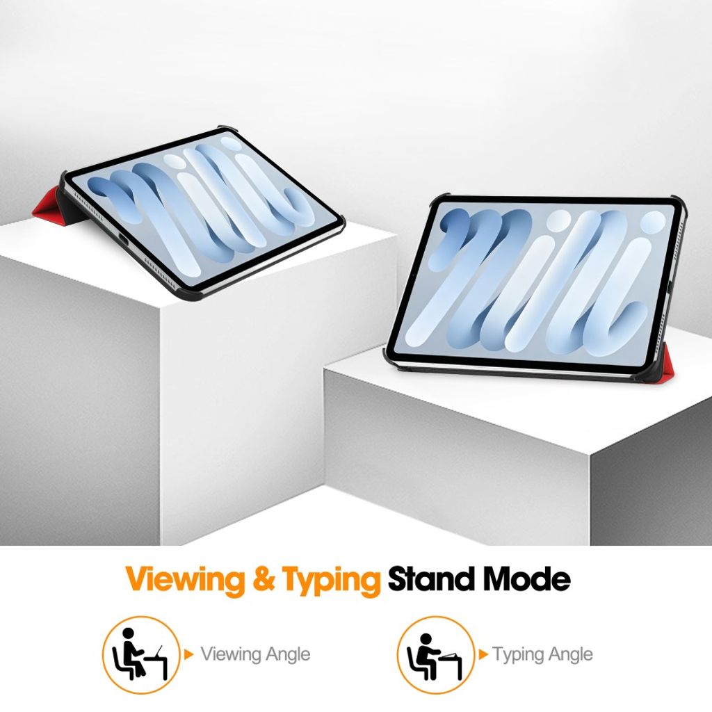 iPad Mini (2026) Tri-fold kotelo PU-nahkaa - Punainen