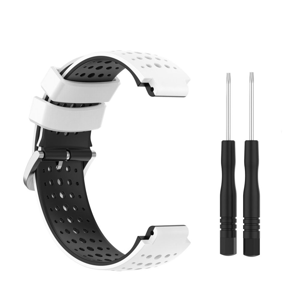 Garmin Forerunner 735XT/620/630/220/230/238 Tofarget Klokkereim - Svart/Hvit