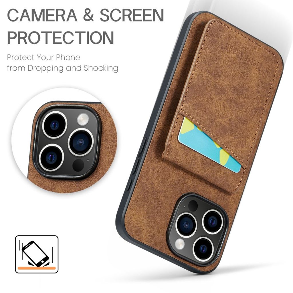 FIERRE SHANN iPhone 16 Pro Deksel med Kortspor - Brun