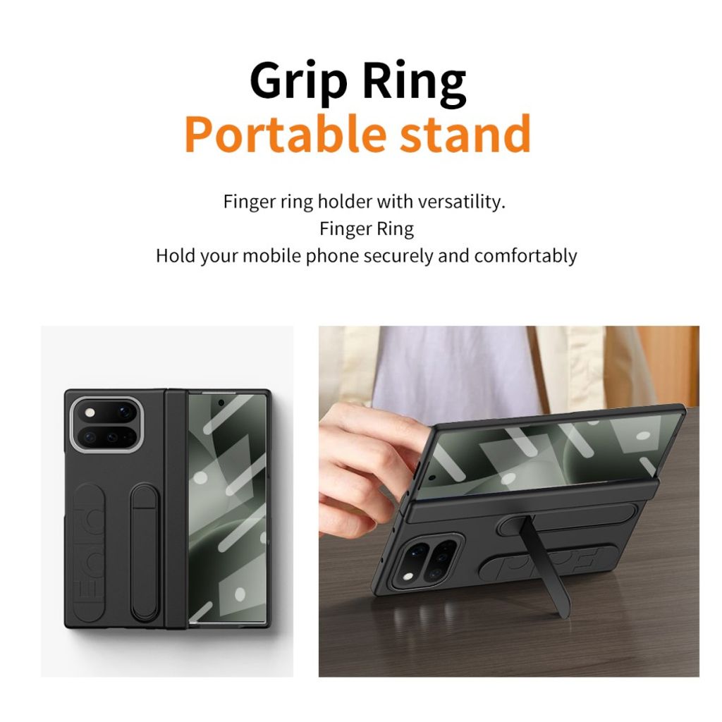 Google Pixel 11 Pro Fold Deksel med skjermbeskytter i herdet glass - Svart