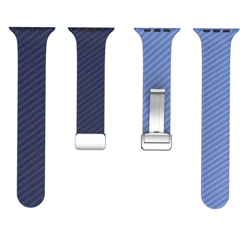 Apple Watch 49 / 46 / 44 / 42mm Klockarmband kolfibertextur - Blå