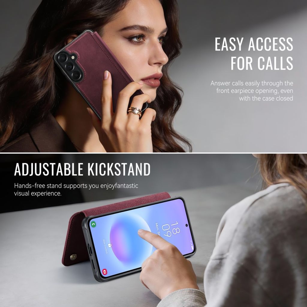 CASEME 053 Samsung Galaxy A17/A16/A26 Lompakkokotelo MagSafe RFID-estävä - Punainen