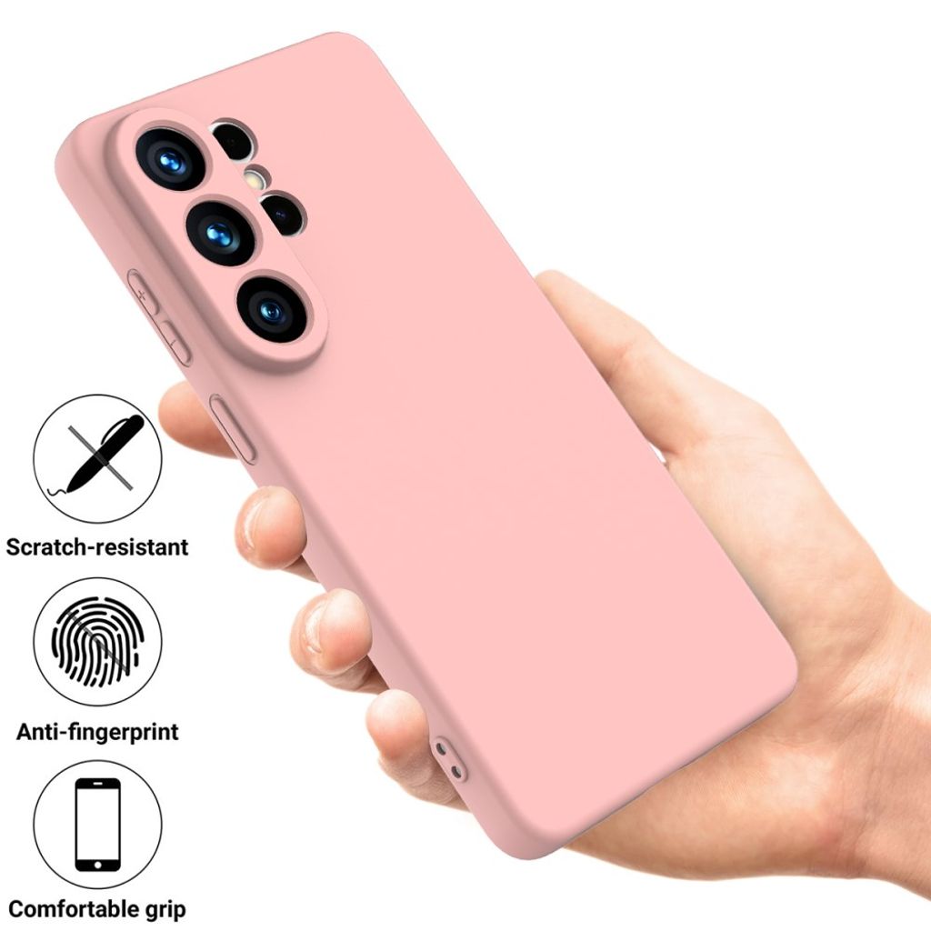 Samsung Galaxy S26 Ultra Cover Silikone med Håndrem - Pink