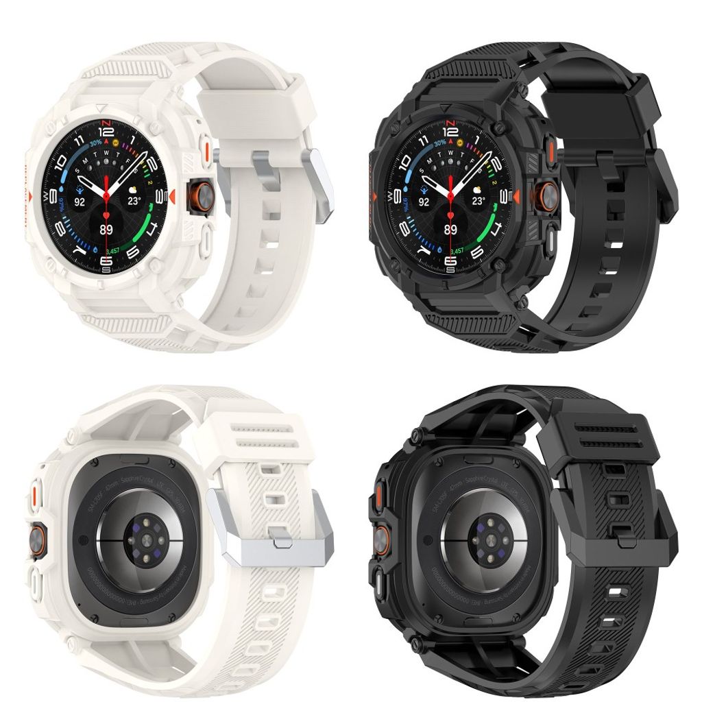 Samsung Galaxy Watch Ultra/Ultra2 silikon klokkerem med deksel - Svart