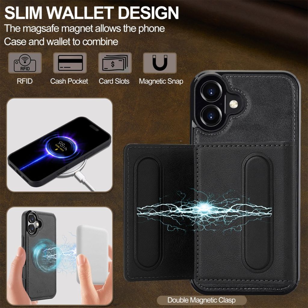 LC.IMEEKE iPhone 17 MagSafe case with wallet - Black