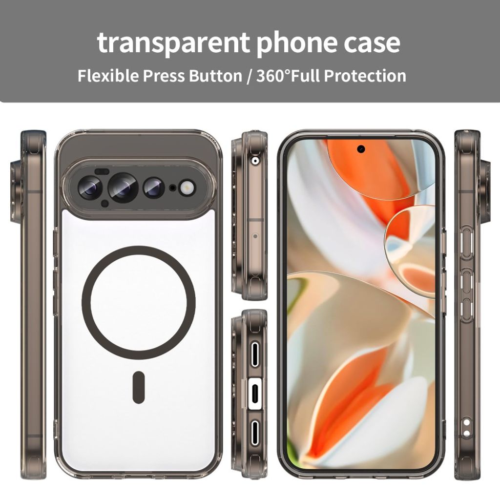 Google Pixel 11 Pro MagSafe Skal - Transparent Svart