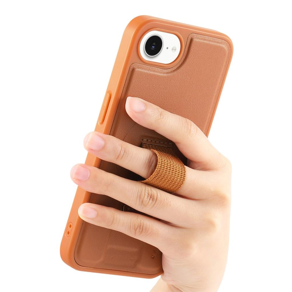 CASENEO iPhone 16e Magnetic Wallet Cover RFID Blocking – Brown