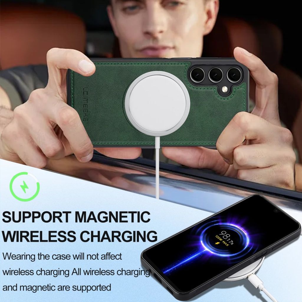 LC.IMEEKE Samsung Galaxy A17 5G Deksel med MagSafe Lommebok - Grønn