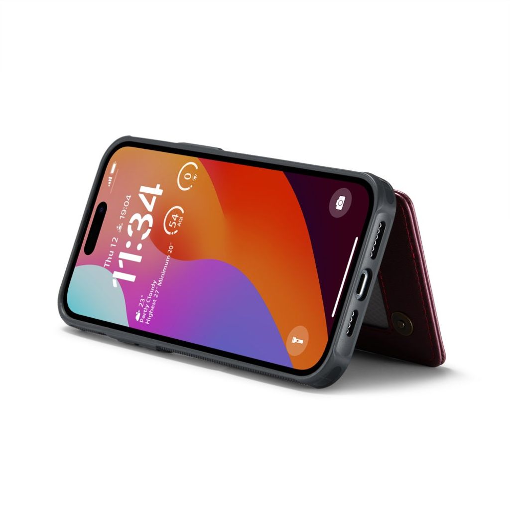 CASEME iPhone 16 Pro Lommebokdeksel RFID-blokkerende – Rød