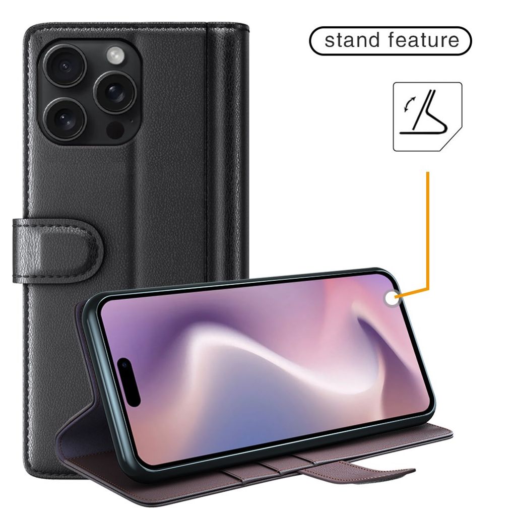 iPhone 16 Pro Etui i ekte skinn - Brun