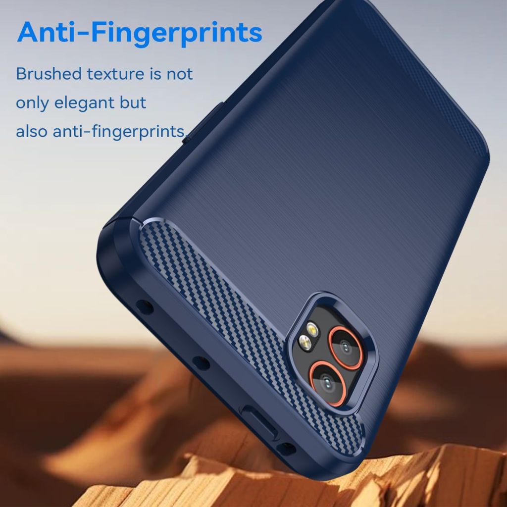 Blå deksel for Samsung Galaxy XCover7 Pro karbonfiber tekstur