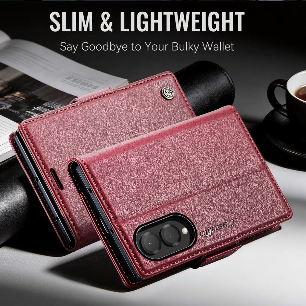 CASEME Samsung Galaxy Z Fold8 Flip Cover med RFID blokering - Rød