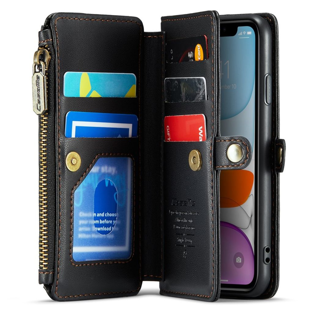 CASEME iPhone 11 Kotelo 10 Korttipaikka - Musta