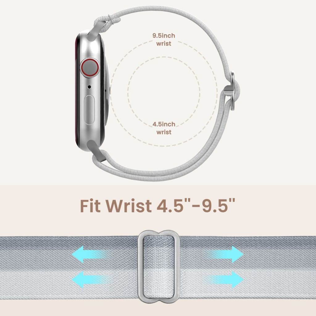 AHASTYLE WE26 Apple Watch 49 / 46 / 44 / 42mm Punottu nailoninen kellonranneke - Harmaa