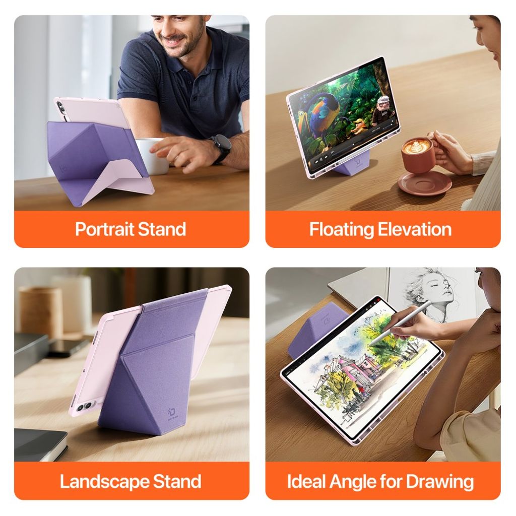 DUX DUCIS Samsung Galaxy Tab S12 Ultra/S11 Ultra etc Kotelo taittuvalla jalustalla - Vaaleanpunainen