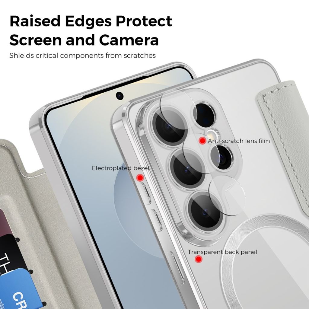 Samsung Galaxy S26 Ultra Plånboksfodral MagSafe-kompatibel – Titanium Grå