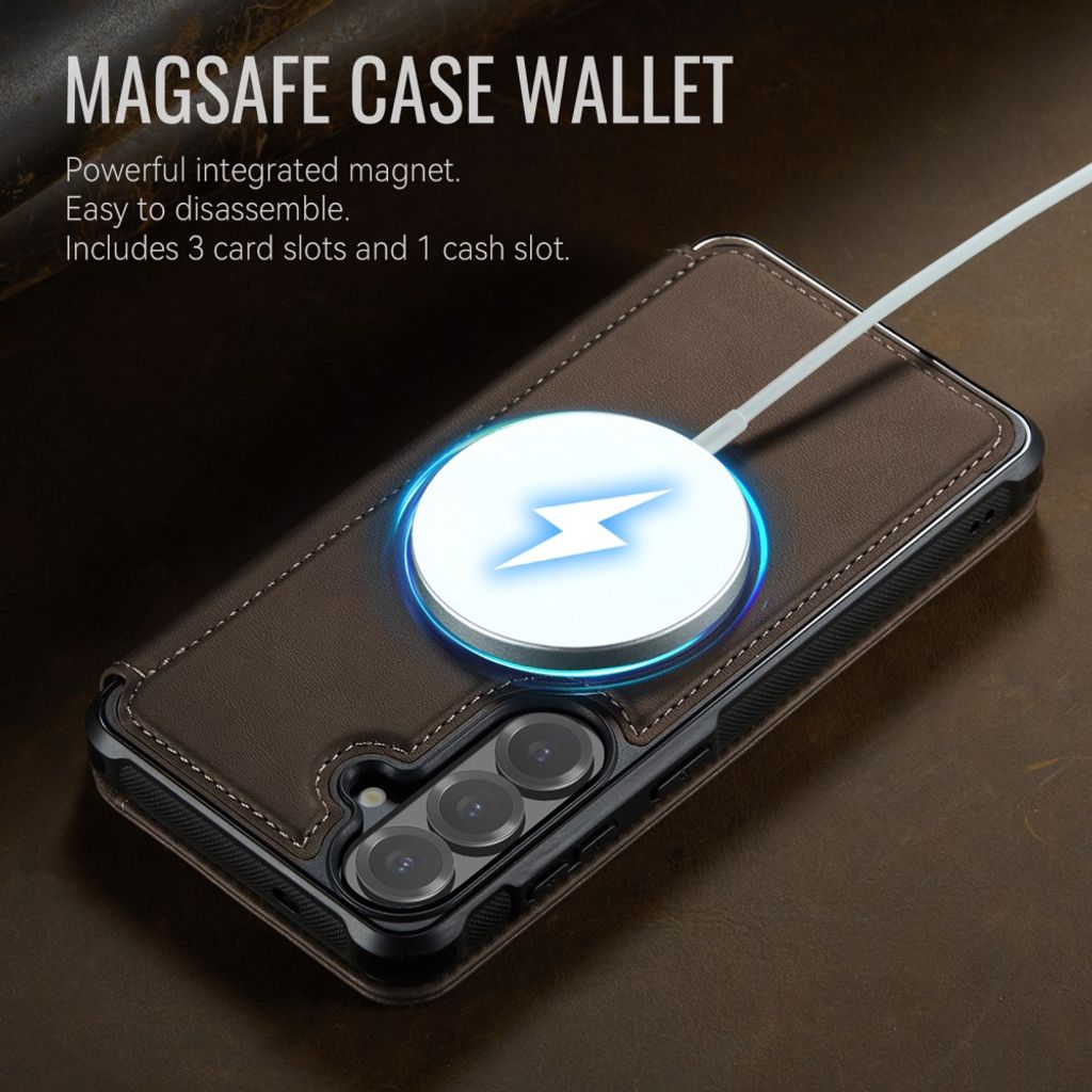 CASEME 053  Samsung Galaxy S25 Plus/S24 Plus  Flip Cover MagSafe RFID-blokerende - Brun