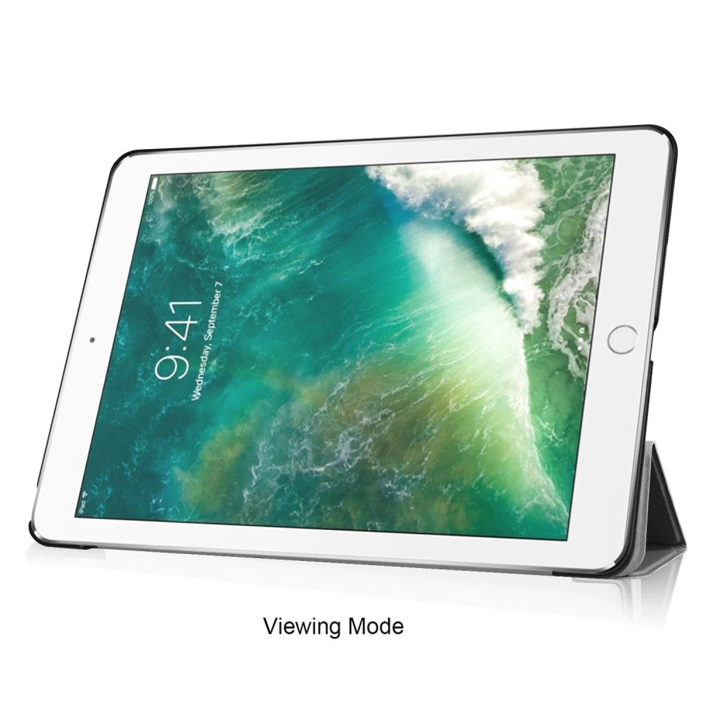 iPad 9.7" 2018/2017 Tri-Fold Fodral i PU-läder - Svart