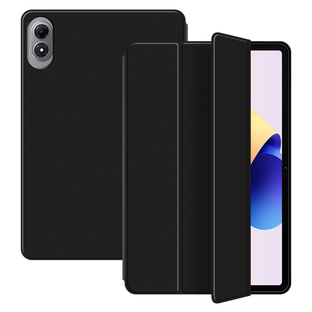 Xiaomi Redmi Pad 2 Pro Etui PU-lær og TPU Tri-Fold - Svart