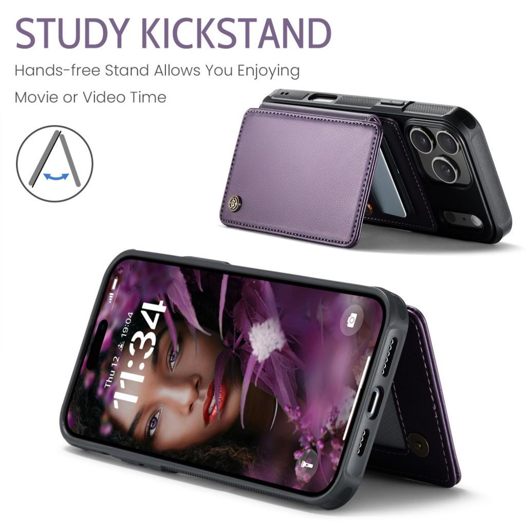 CASEME iPhone 18 Pro Max/17 Pro Max Lompakkokuori RFID-estolla – Purppura