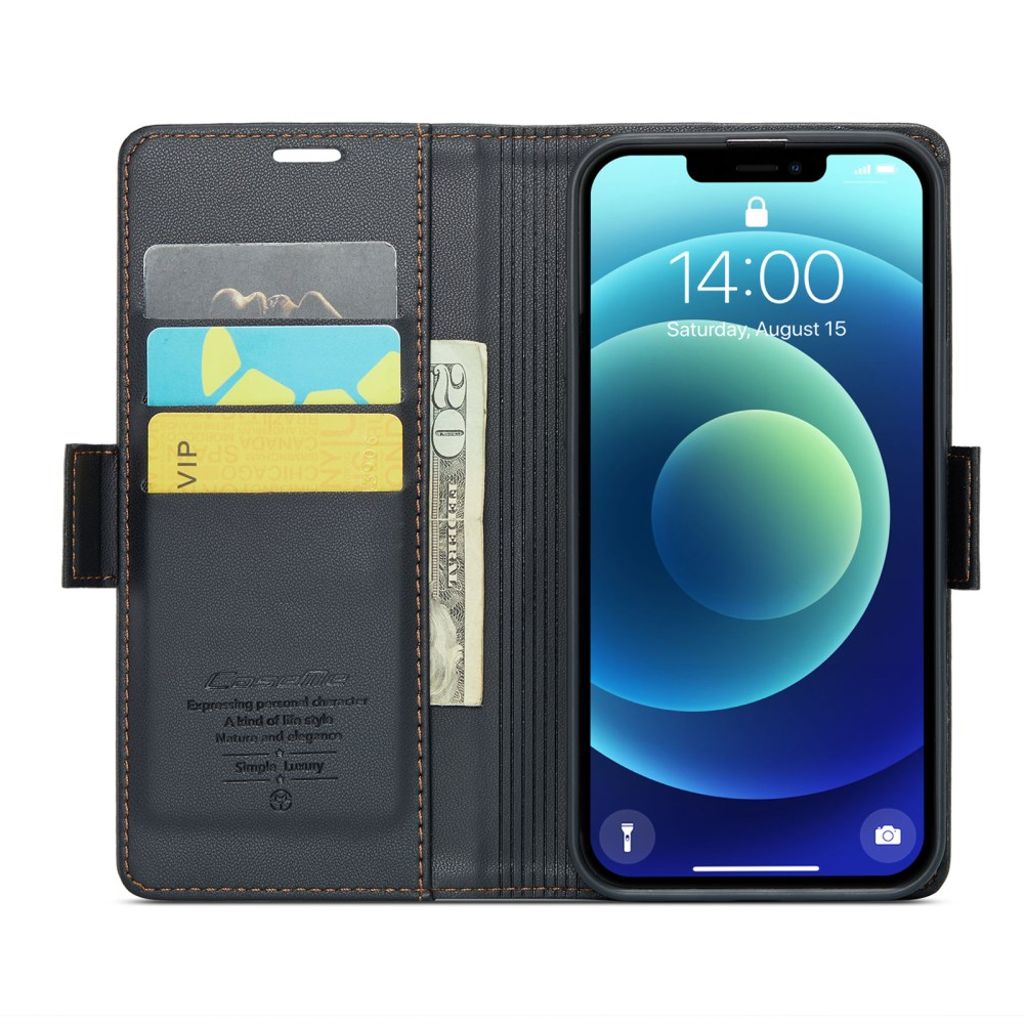 CASEME iPhone 12 / 12 Pro Etui med Kortplads - Sort