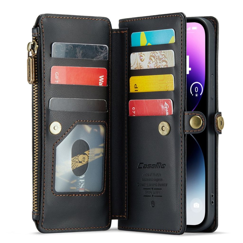 CASEME iPhone 14 Pro Max C36 Lompakkokuori RFID  – Musta