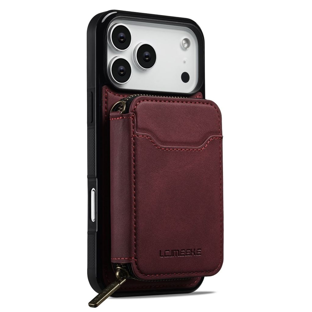 LC.IMEEKE iPhone 18 Pro Max/17 Pro Max MagSafe-kuori lompakolla - Punainen
