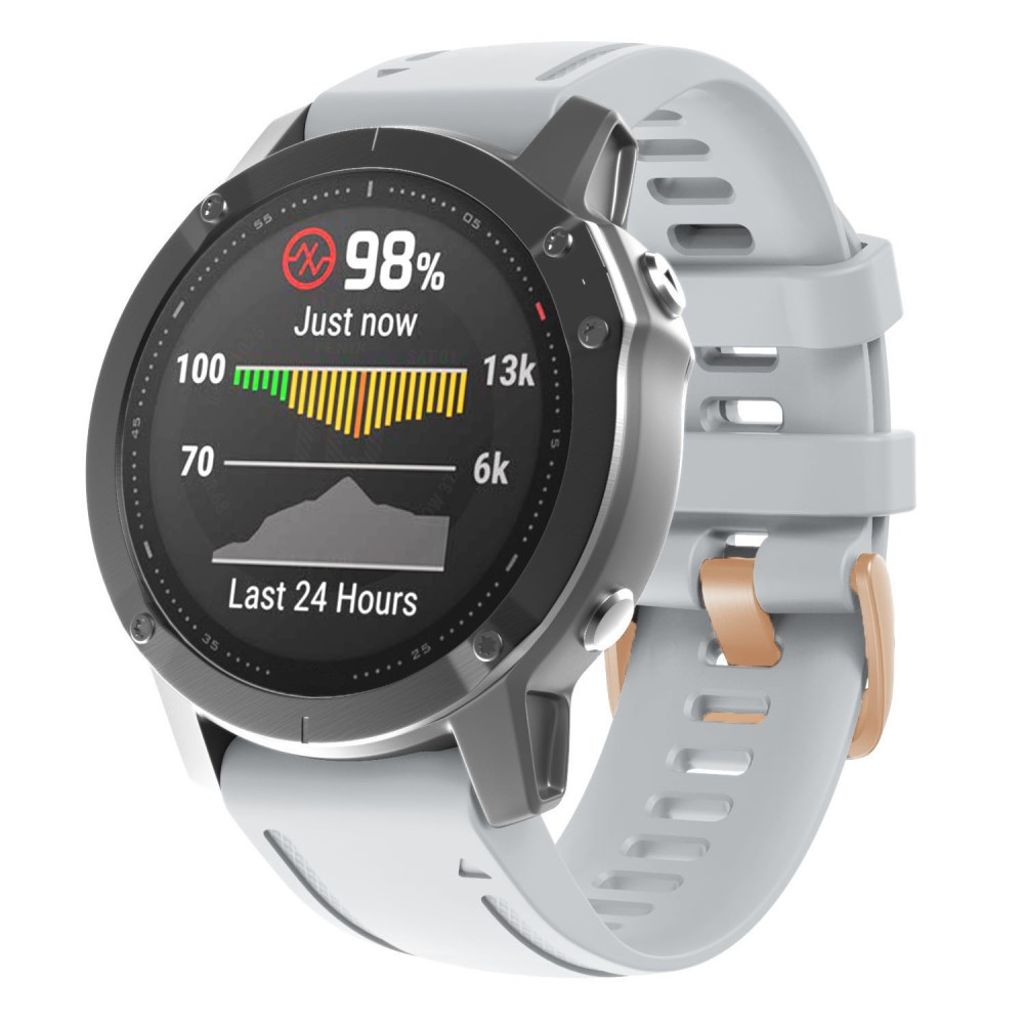 Garmin Fenix ​​​​7S/6S/5S/Instict 2 etc. Silicone Watch Strap - White