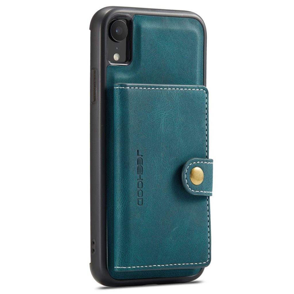 JEEHOOD Plånboksskal med avtagbart magnetiskt skal till iPhone XR – Grön