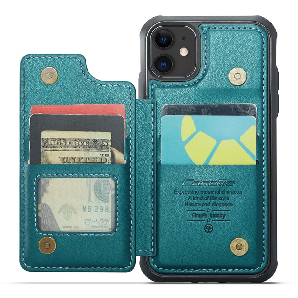 CASEME iPhone 11 Kuori 5 Korttipaikka - Vihreä