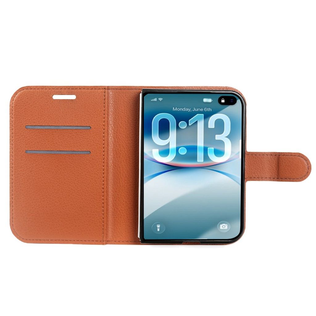 iPhone Duo Lompakkokotelo PU-nahka - Ruskea