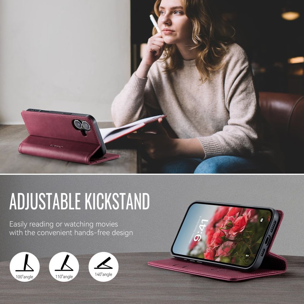 CASEME iPhone 16 Plus Cover with Stand - Red