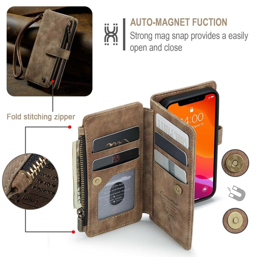 CASEME iPhone 12 Mini Cover with Stand - Brown