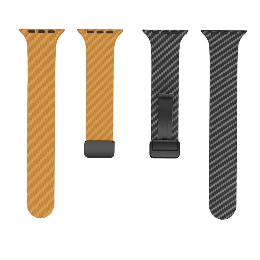 Apple Watch 42 / 41/ 40 / 38mm Klockarmband kolfibertextur - Ljusbrun/Svart