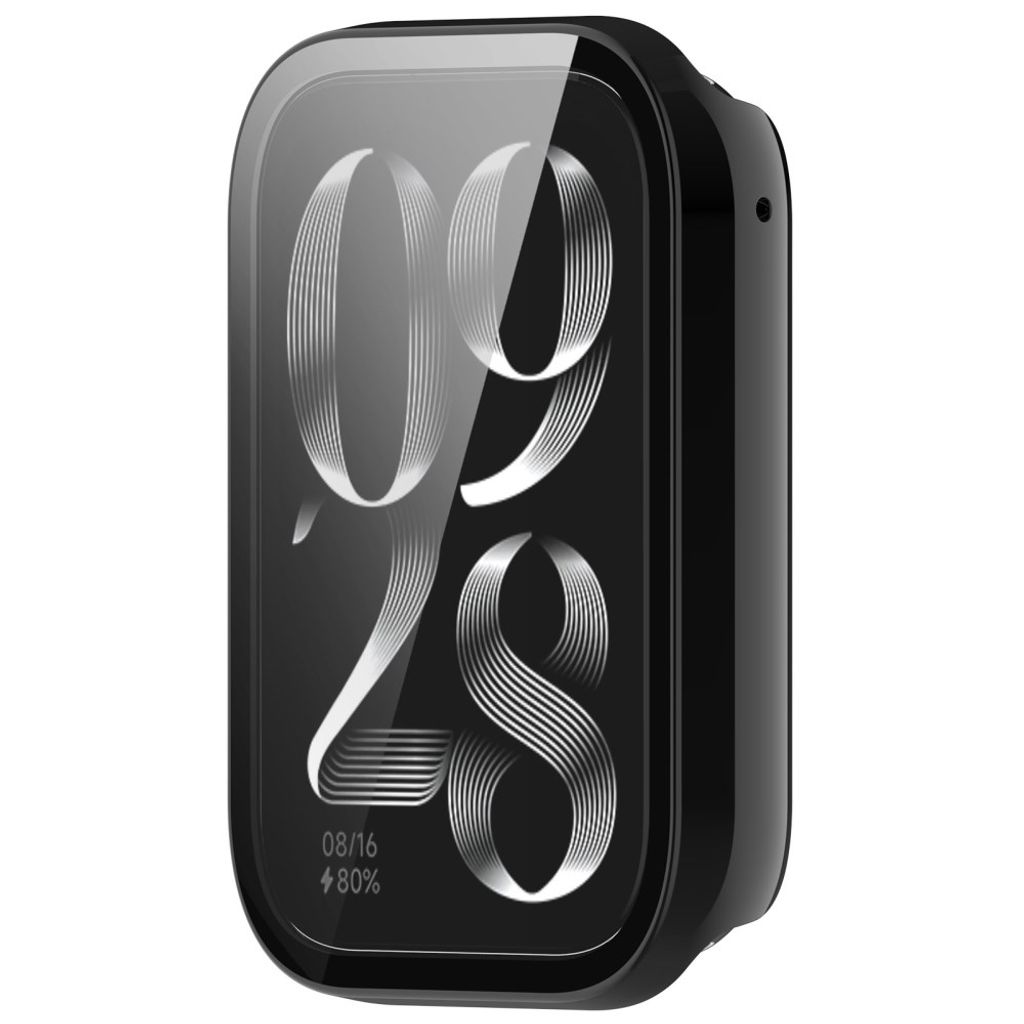 Xiaomi Smart Band 10 Pro -kotelo karkaistulla lasisella näytönsuojalla - musta