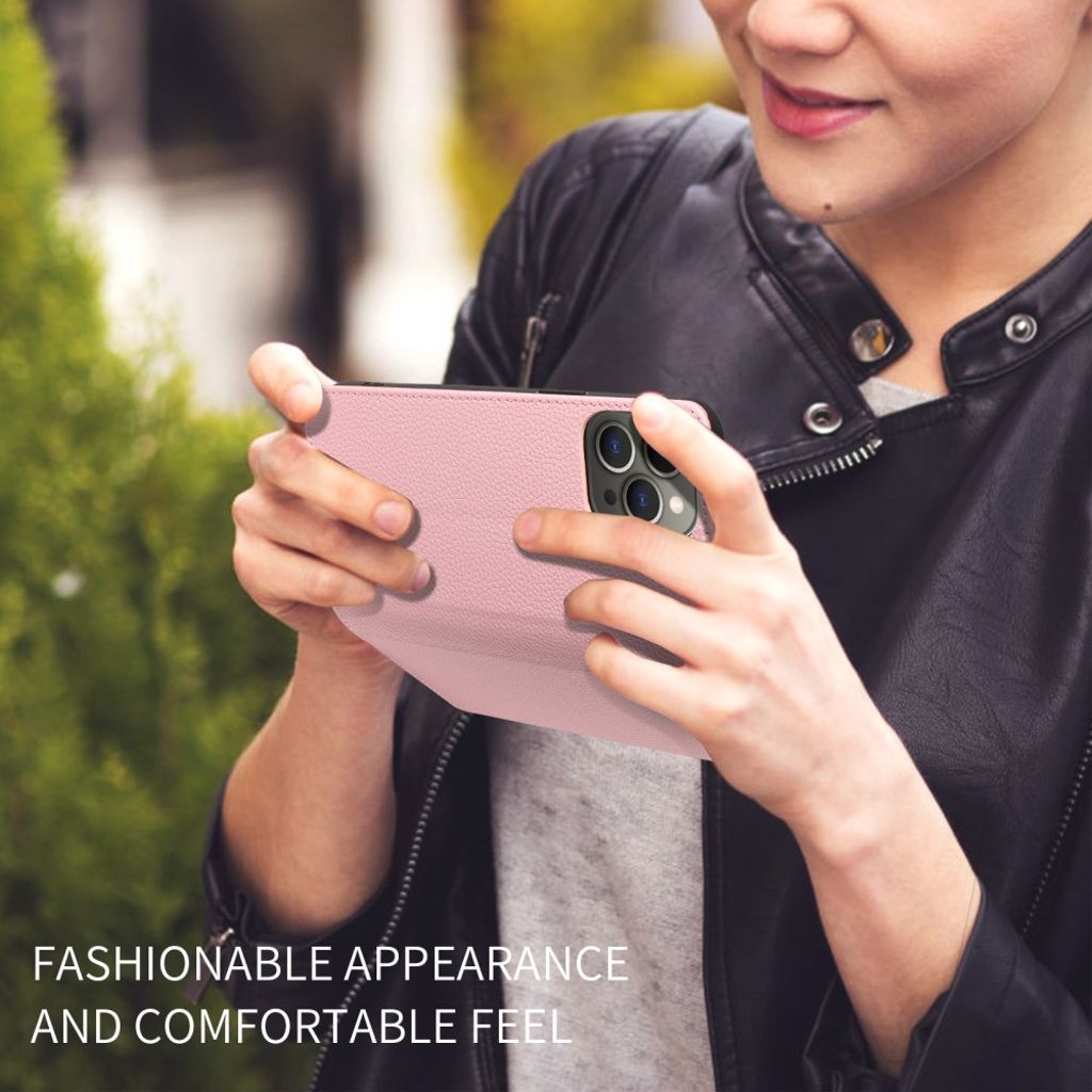 iPhone 14 Pro Max RFID Blocking Wallet Cover - Pink