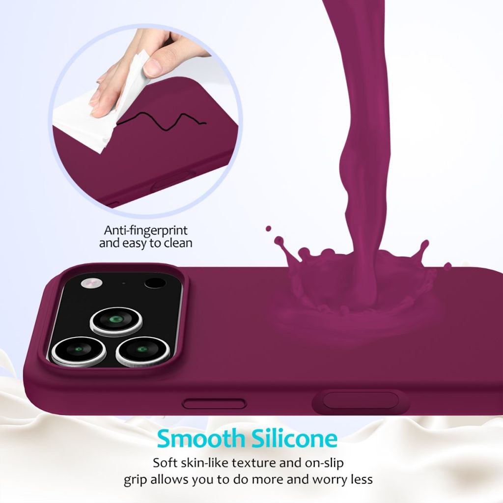 iPhone 17 Pro Max Silicone Phone Case - Wine Red