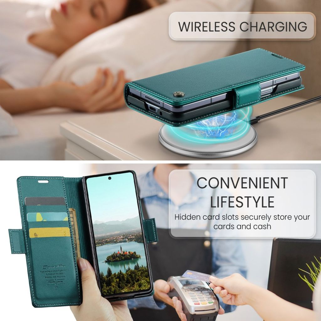 CASEME Samsung Galaxy Z Fold7 5G Fodral med RFID-blockerande - Grön