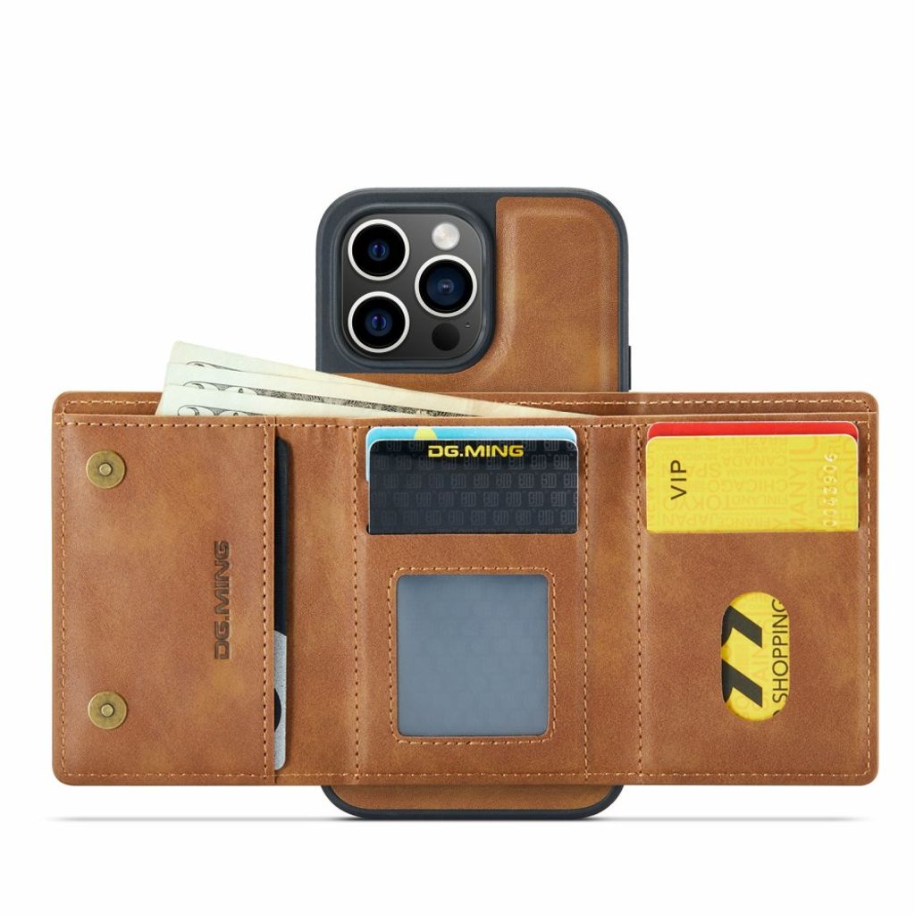 DG.MING iPhone 12 Pro Max Cover med Pung - Brun