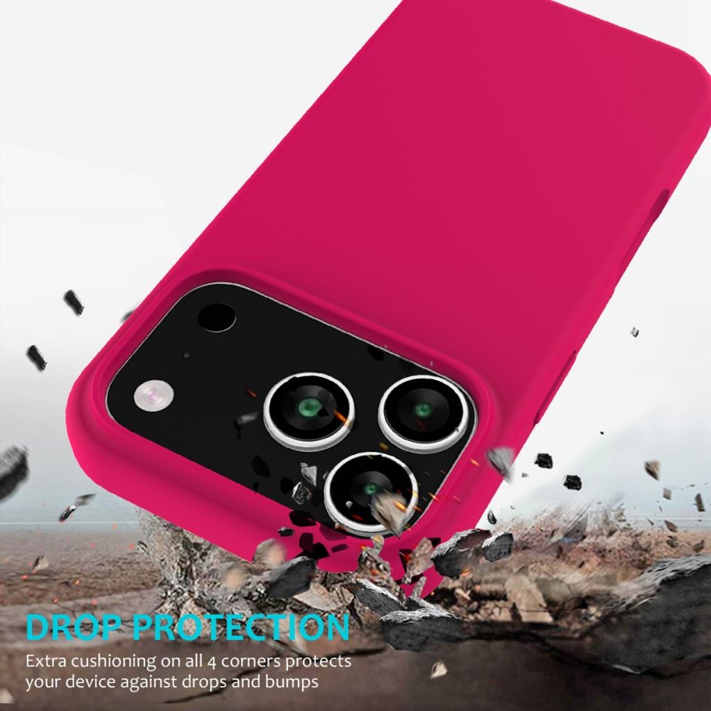 iPhone 17 Pro Max Silicone Phone Case - Hot pink
