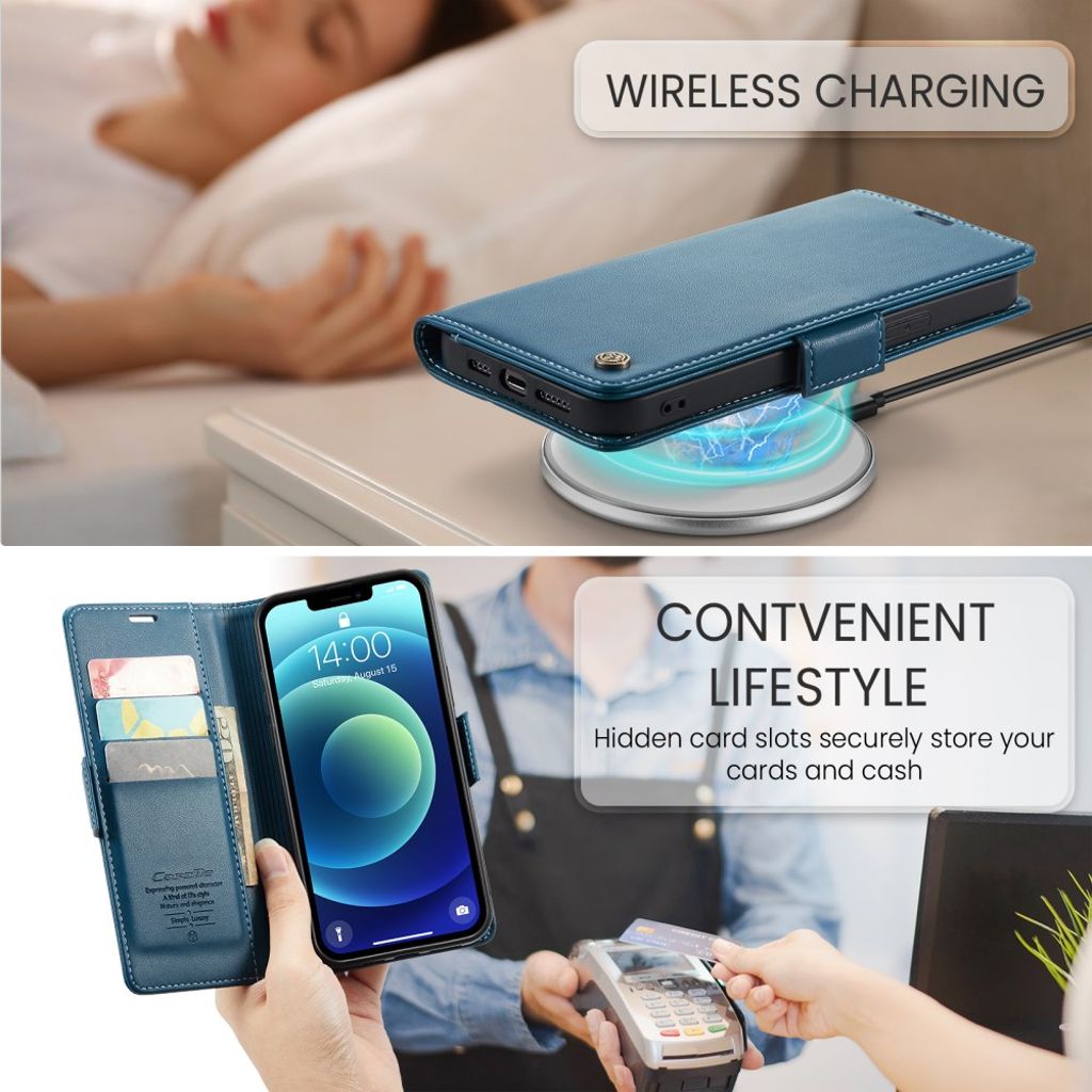 CASEME iPhone 12 / 12 Pro Etui med Kortplads - Blå