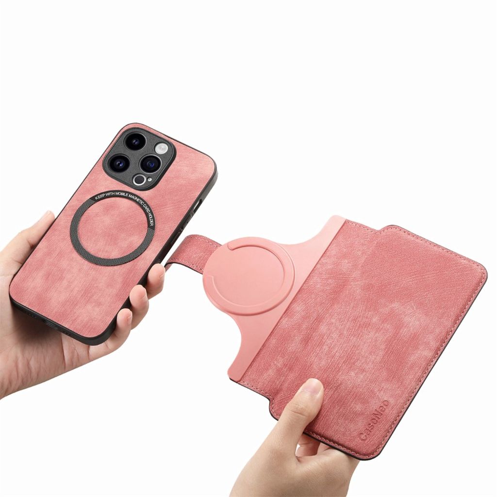 CASENEO iPhone 13 Pro Max Lompakkokotelo Irrotettava Lompakko – Vaaleanpunainen