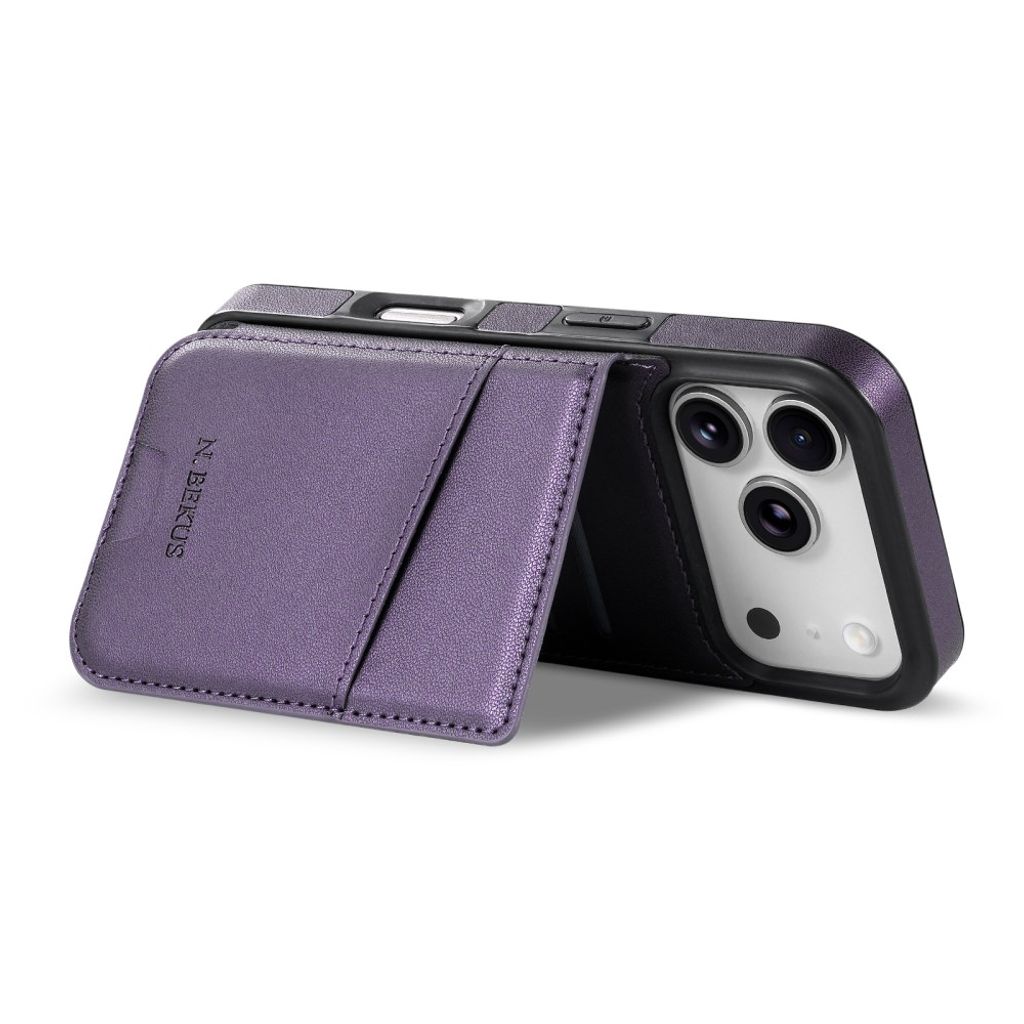 N.BEKUS iPhone 18 Pro Max/17 Pro Max Lompakkokuori RFID-suojauksella - Violetti