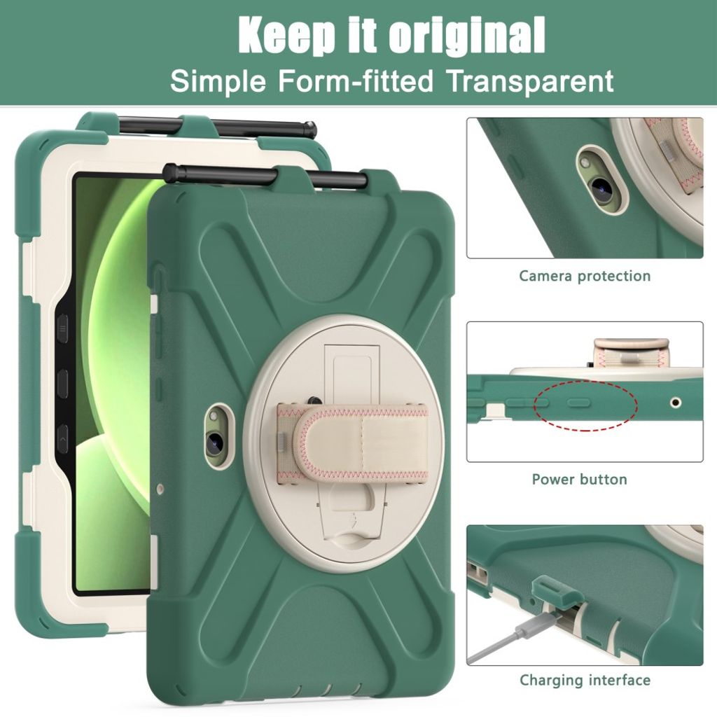 Samsung Galaxy Tab Active5 Pro/Pro/Active4 Pro Hybrid Deksel med Stativ – Smaragdgrønn