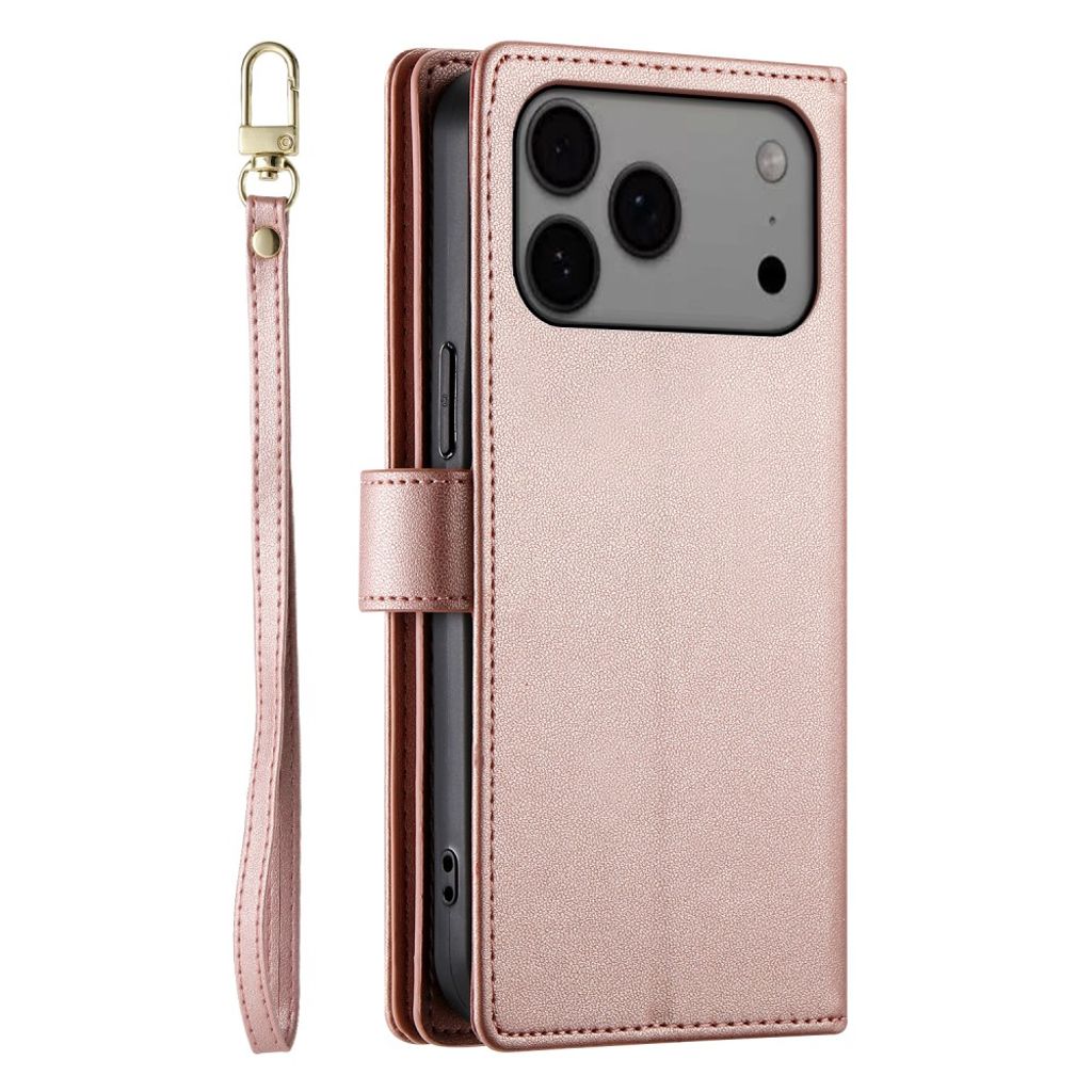 iPhone 17 Pro Max Lompakkokotelo Kantohihna - pinkki