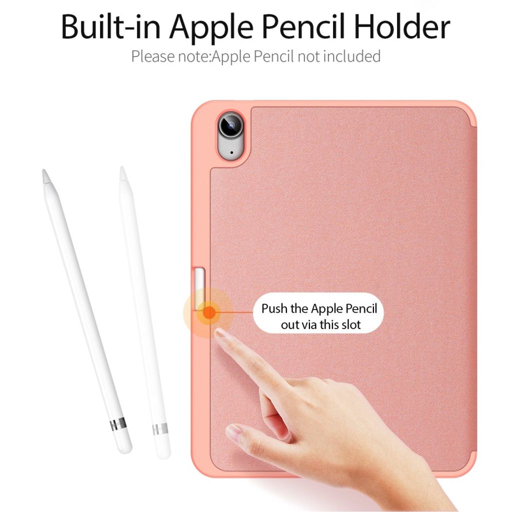 Dux Ducis iPad A16 11" 2025/10.9" 2024 Flip cover med holder til styluspen - Lyserød